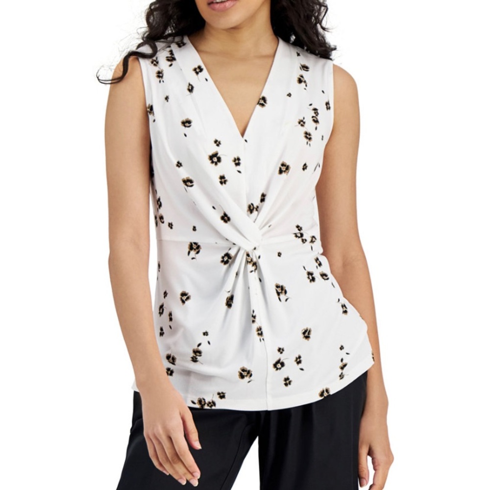 Alfani Twist-Front Sleeveless Top